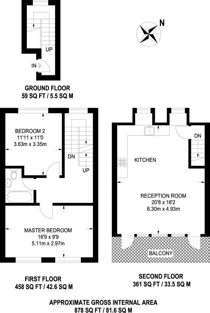 2 bedroom flat to rent - floorplan