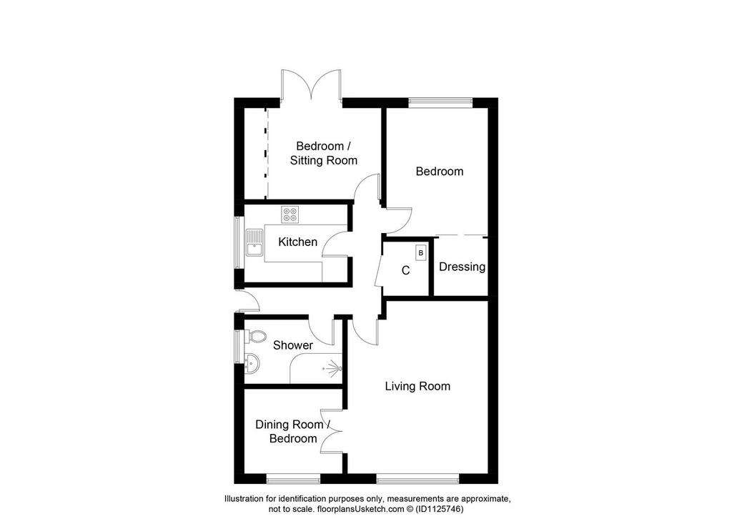 3 bedroom bungalow for sale - floorplan