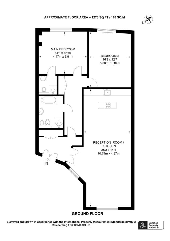 2 bedroom flat to rent - floorplan