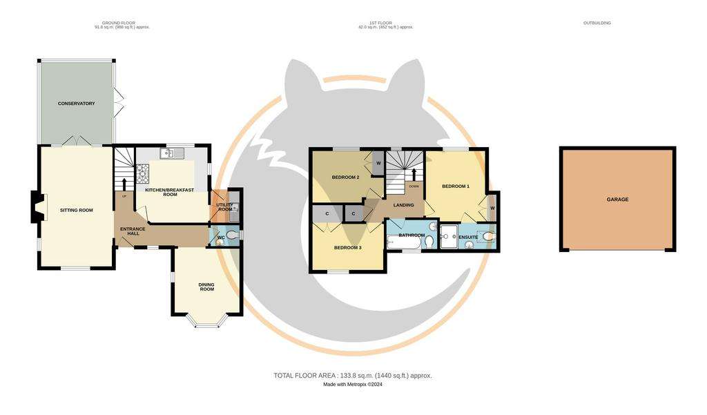 3 bedroom detached house for sale - floorplan