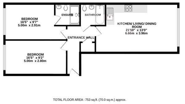 2 bedroom flat for sale - floorplan