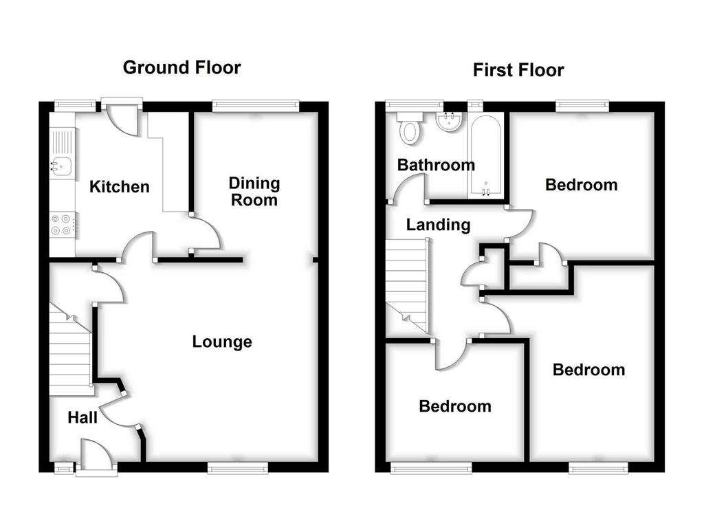 3 bedroom terraced house for sale - floorplan