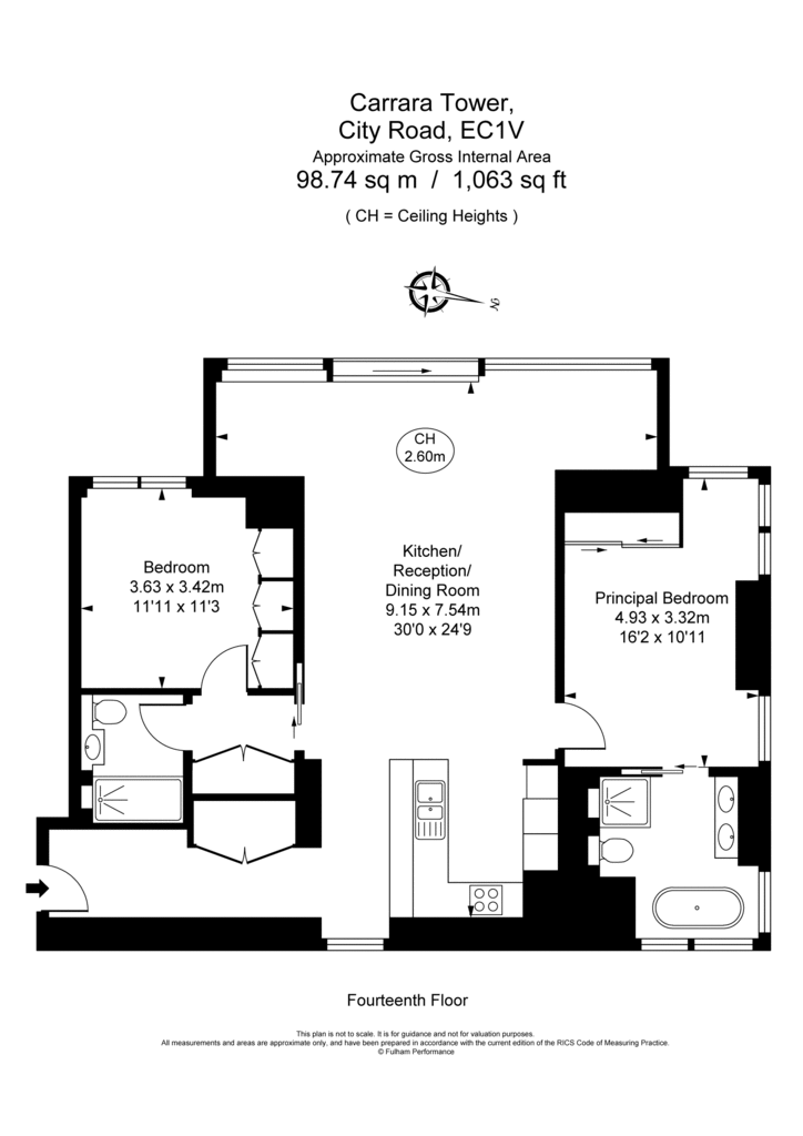 2 bedroom flat to rent - floorplan