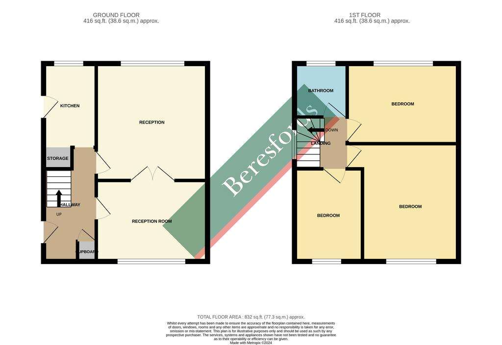 3 bedroom end of terrace house for sale - floorplan