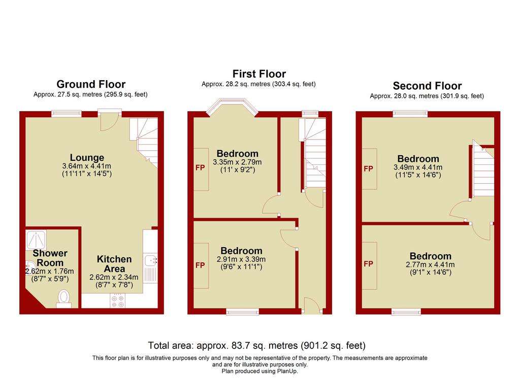 4 bedroom terraced house for sale - floorplan