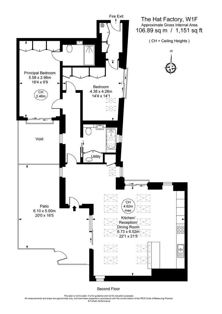 2 bedroom flat to rent - floorplan