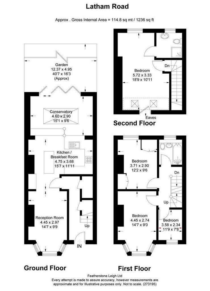 4 bedroom terraced house to rent - floorplan