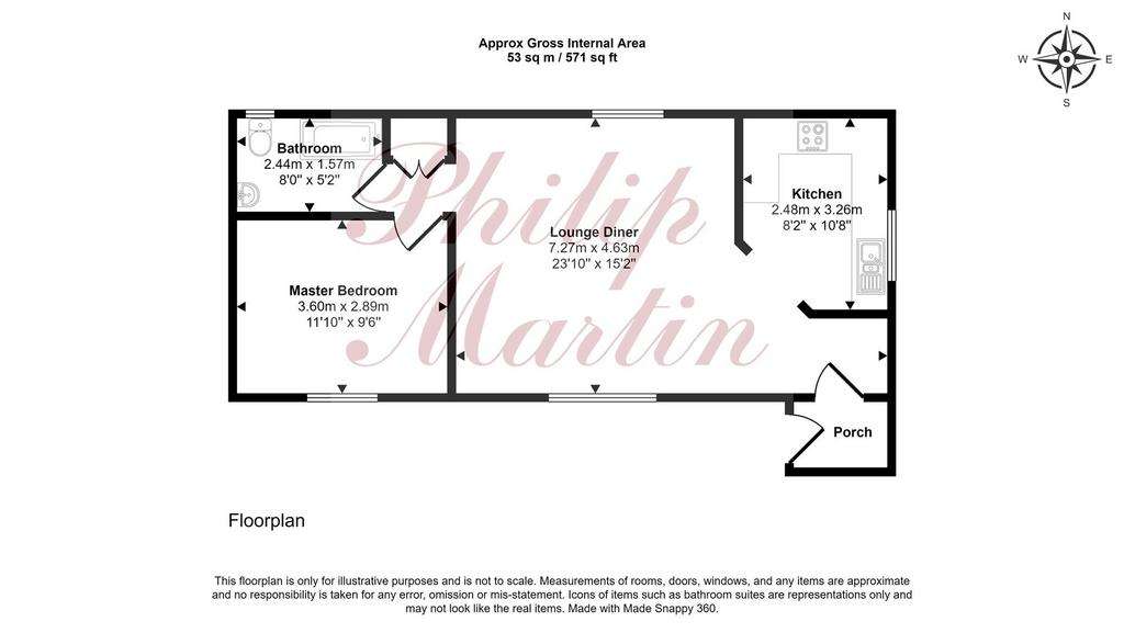 1 bedroom bungalow to rent - floorplan