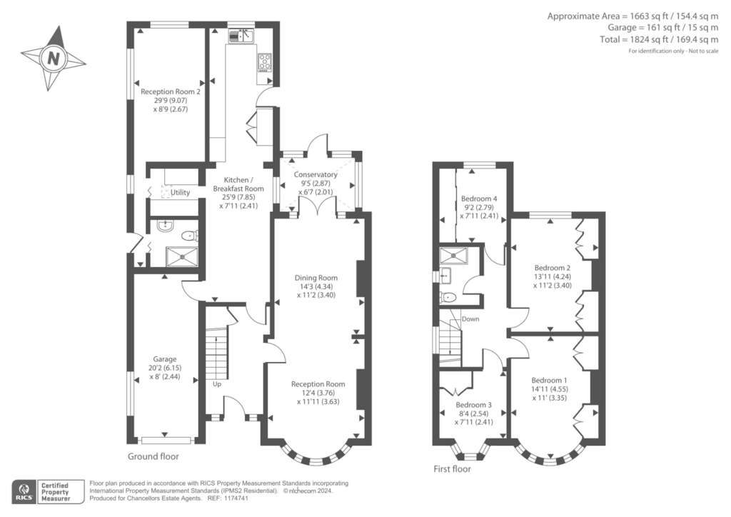 4 bedroom semi-detached house for sale - floorplan