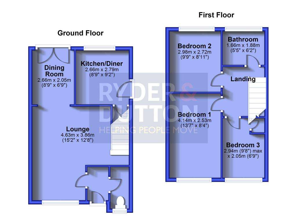 3 bedroom detached house for sale - floorplan