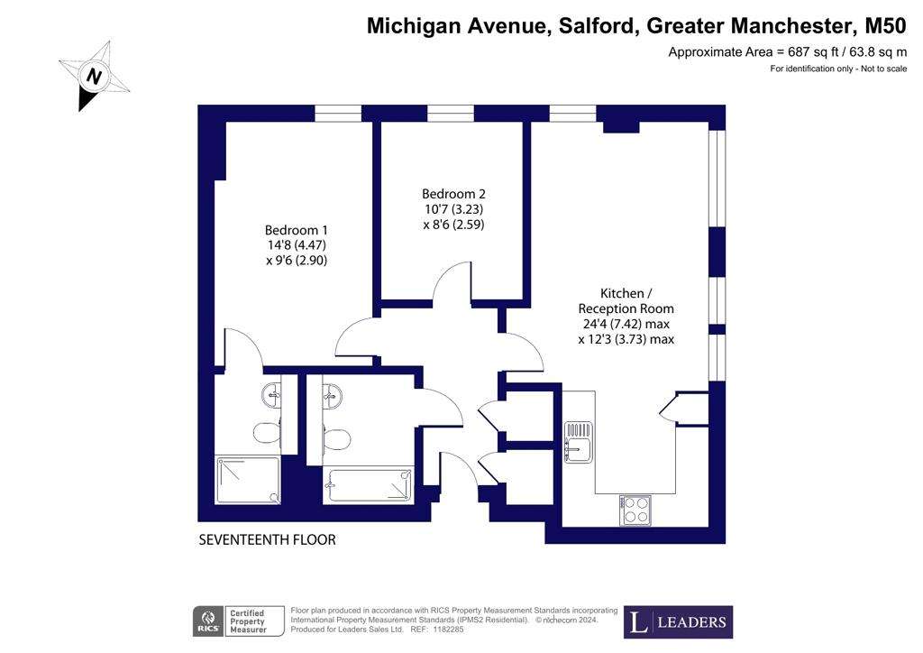 2 bedroom flat for sale - floorplan