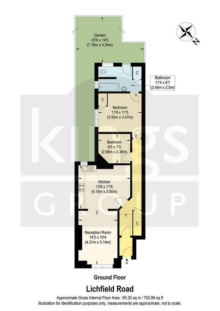 2 bedroom ground floor flat for sale - floorplan