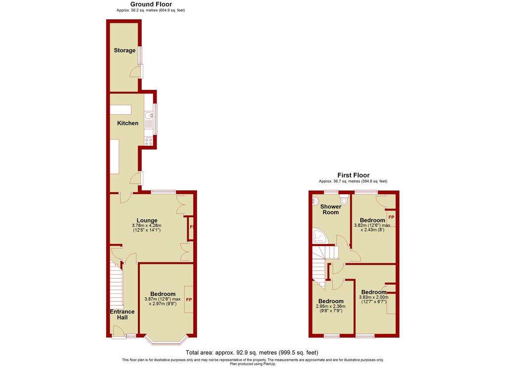 3 bedroom terraced house for sale - floorplan