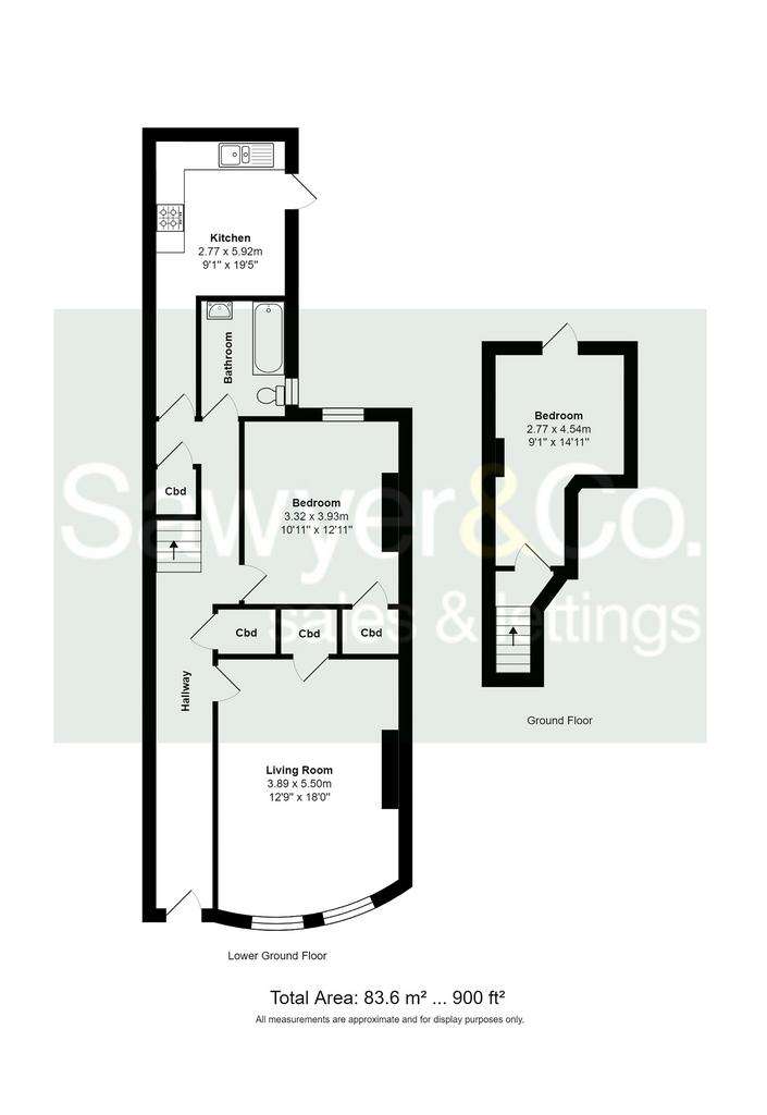 2 bedroom flat to rent - floorplan