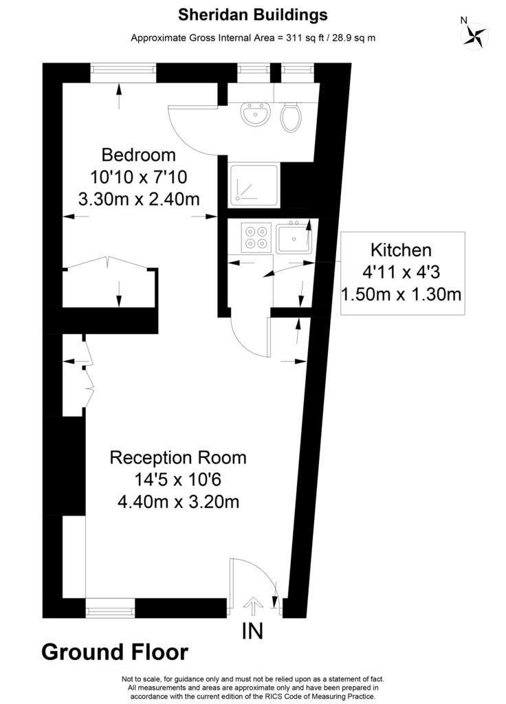 1 bedroom flat to rent - floorplan