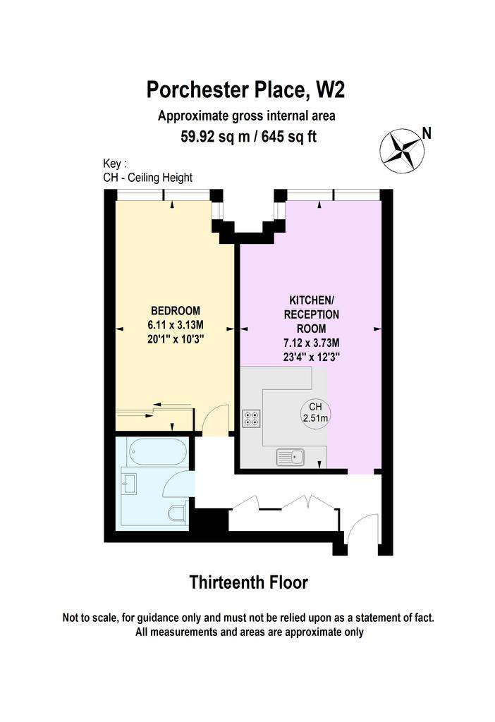 1 bedroom flat to rent - floorplan