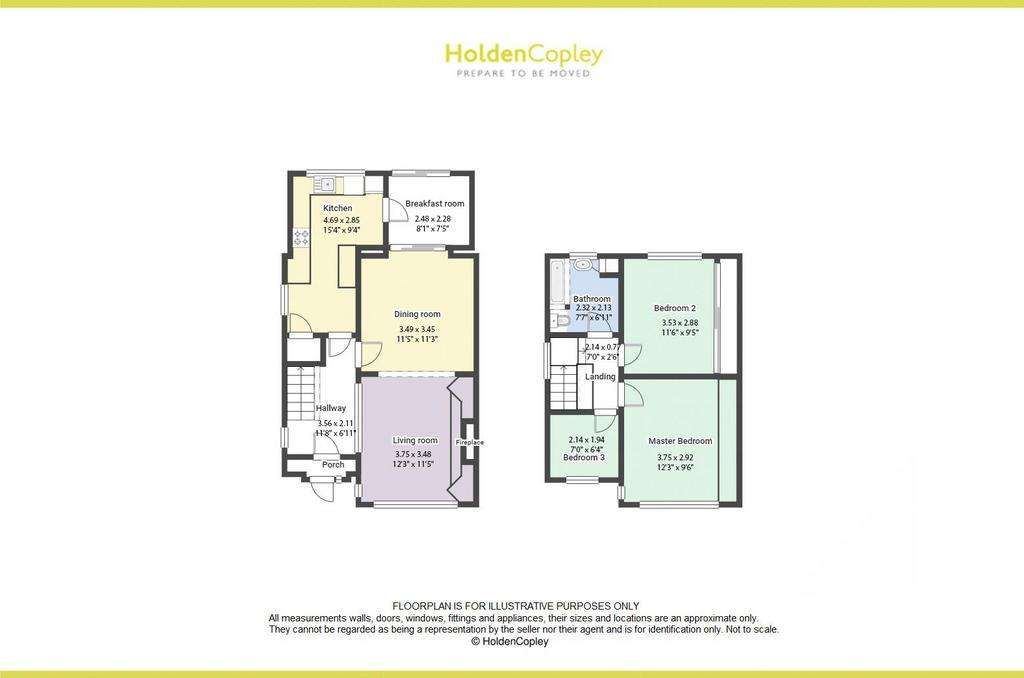 3 bedroom semi-detached house for sale - floorplan