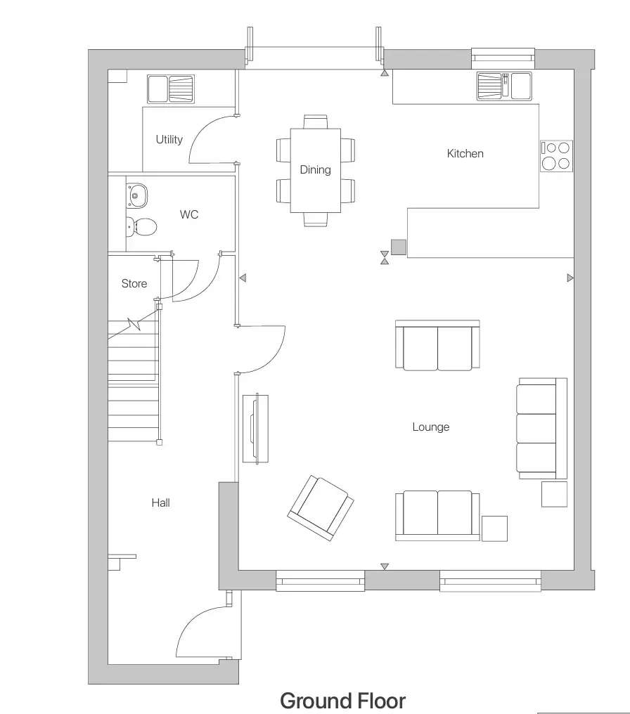 3 bedroom town house for sale - floorplan