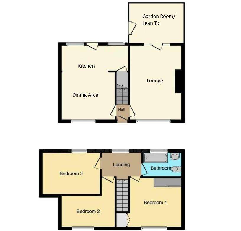 3 bedroom terraced house for sale - floorplan