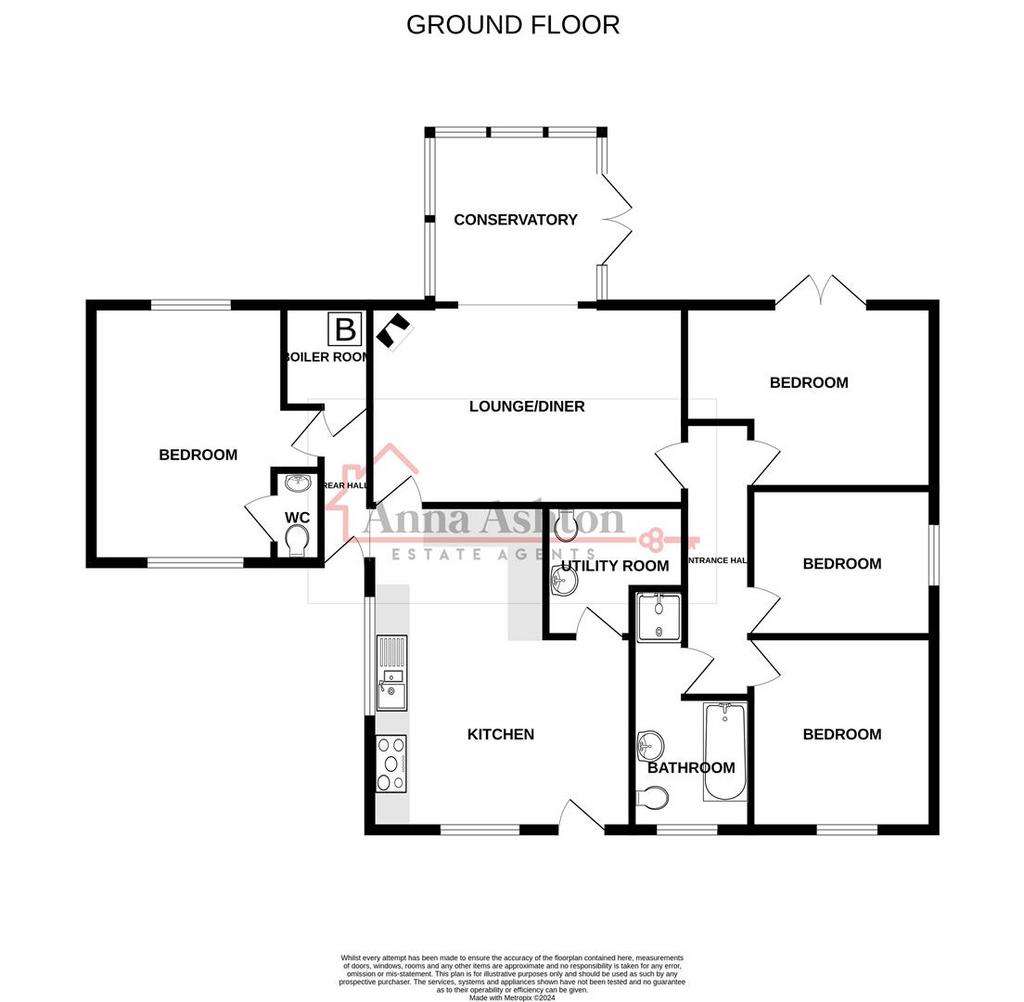 4 bedroom detached bungalow for sale - floorplan