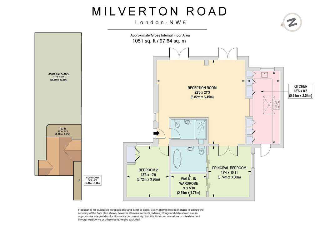 2 bedroom flat for sale - floorplan