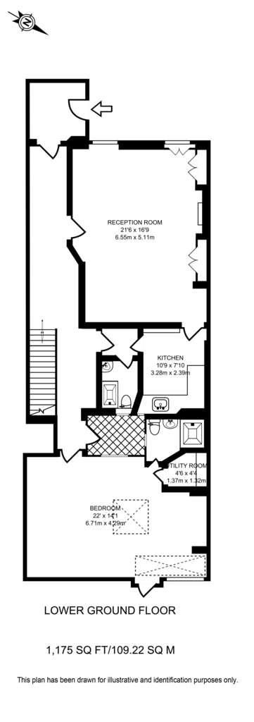 1 bedroom flat to rent - floorplan