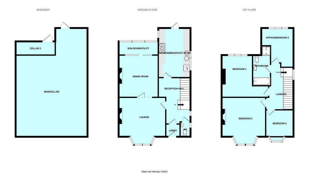 4 bedroom semi-detached house for sale - floorplan