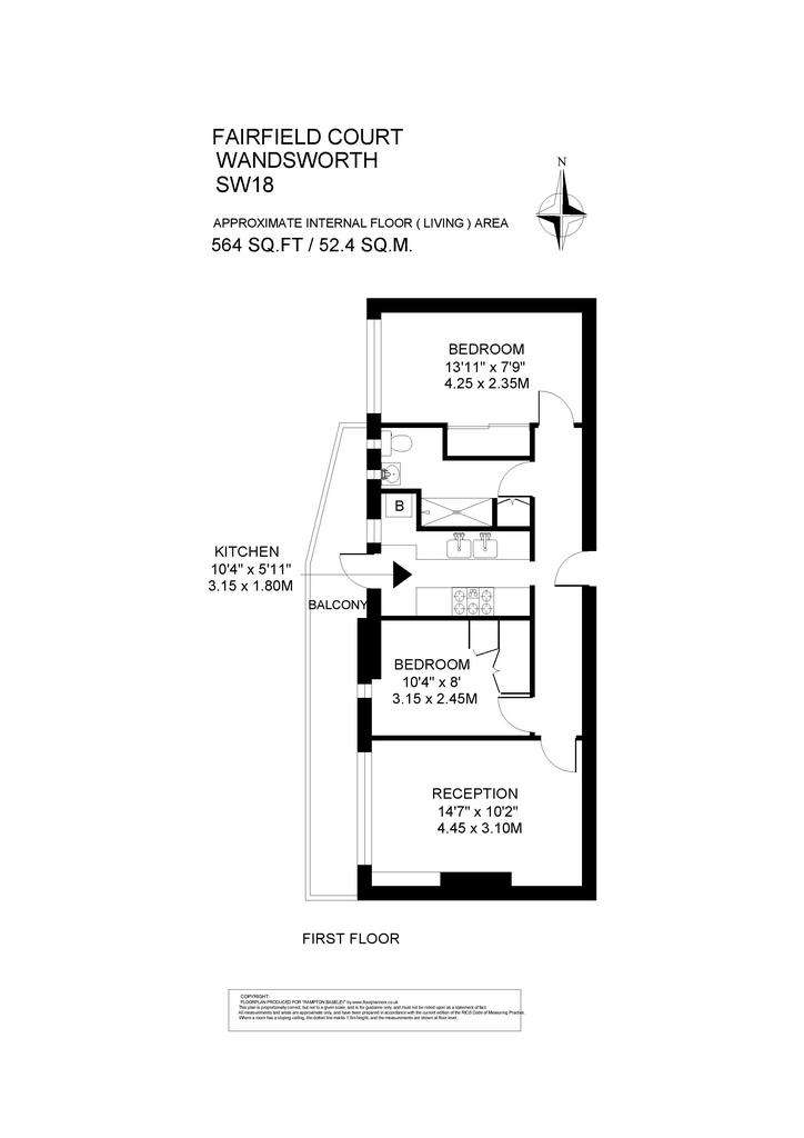 2 bedroom flat to rent - floorplan