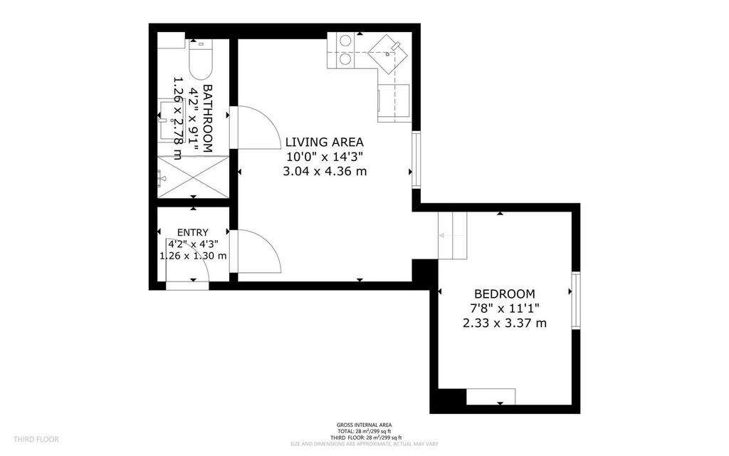 1 bedroom flat to rent - floorplan