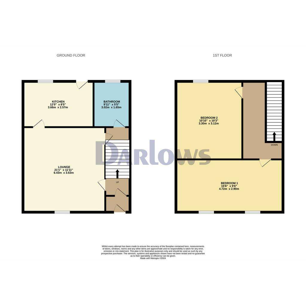 2 bedroom terraced house for sale - floorplan