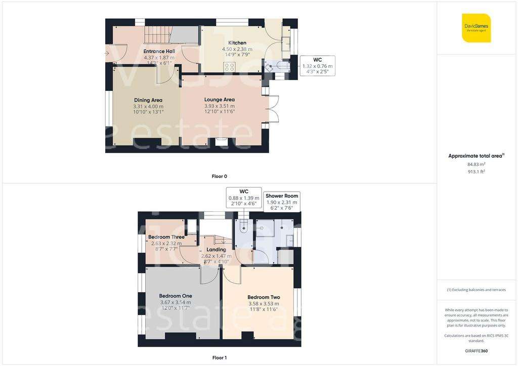 3 bedroom semi-detached house for sale - floorplan