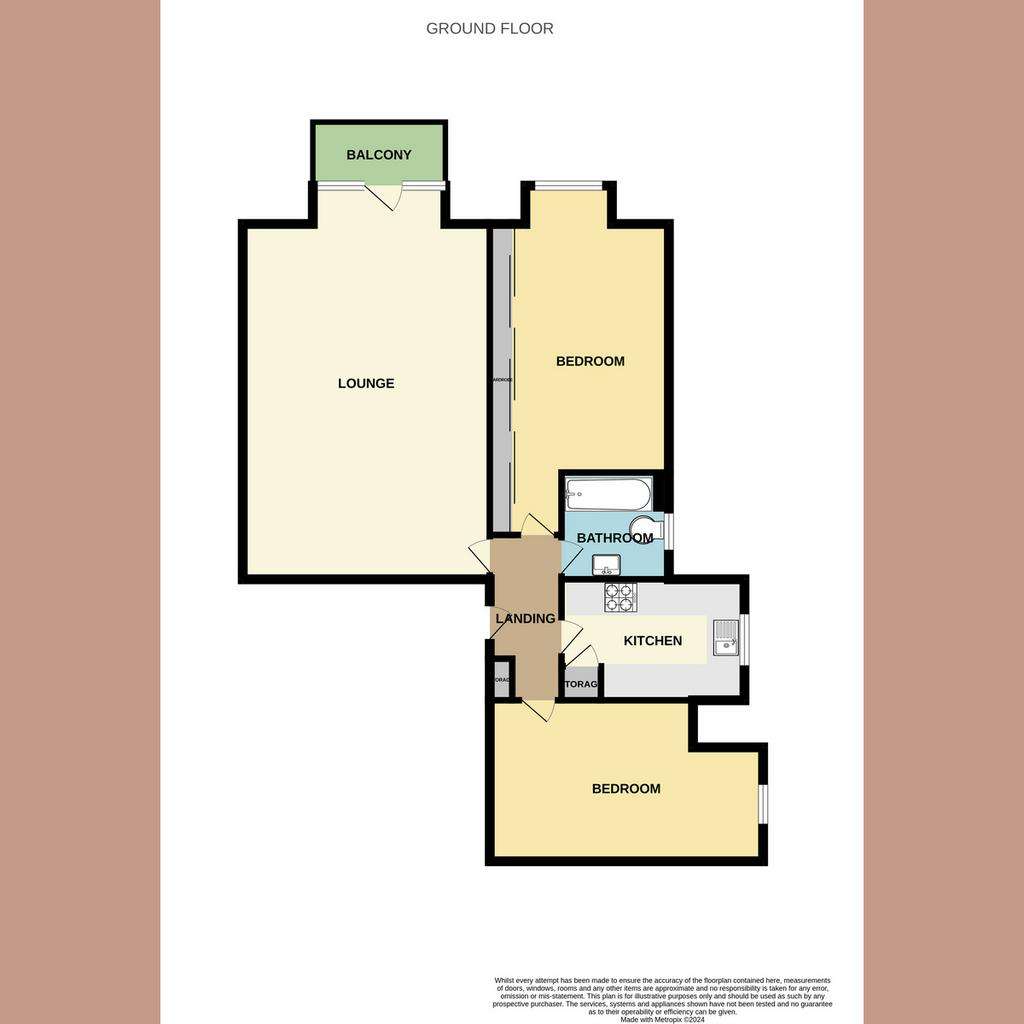 2 bedroom flat to rent - floorplan