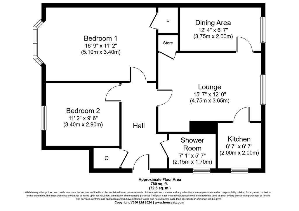 3 bedroom flat for sale - floorplan