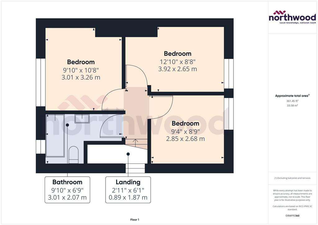 3 bedroom semi-detached house for sale - floorplan