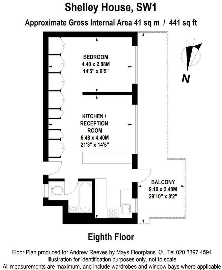 1 bedroom flat to rent - floorplan