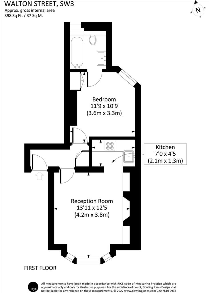 1 bedroom flat to rent - floorplan