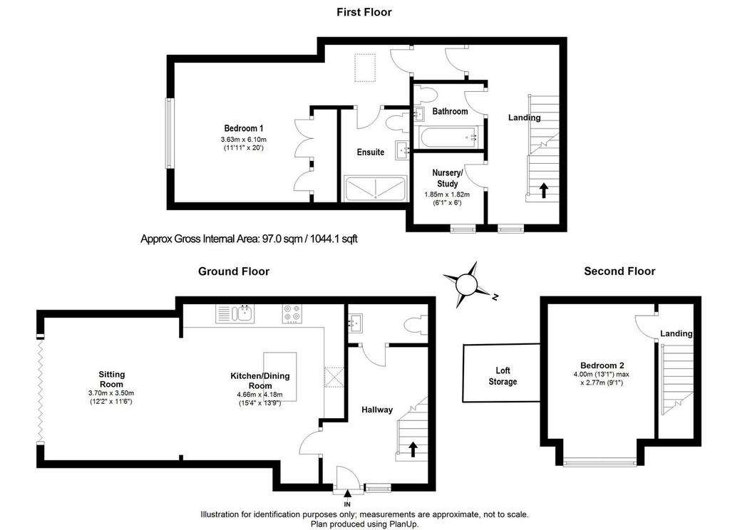 2 bedroom town house for sale - floorplan