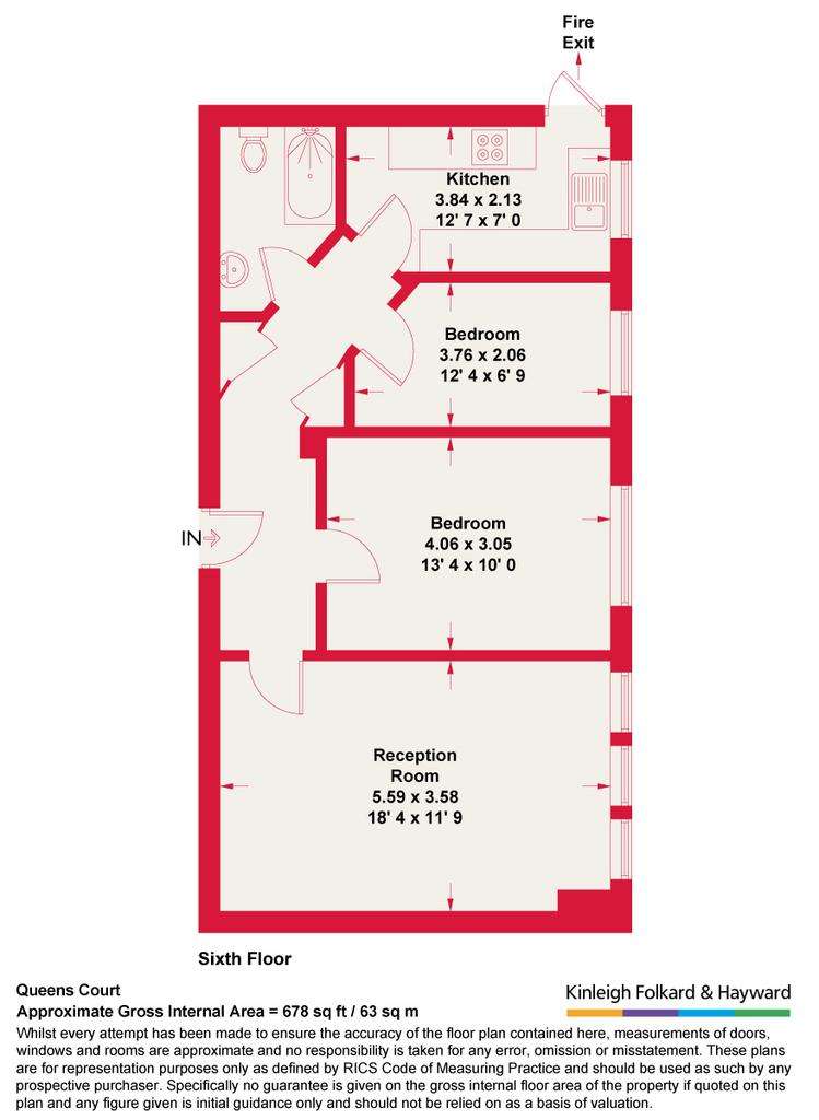 2 bedroom flat to rent - floorplan