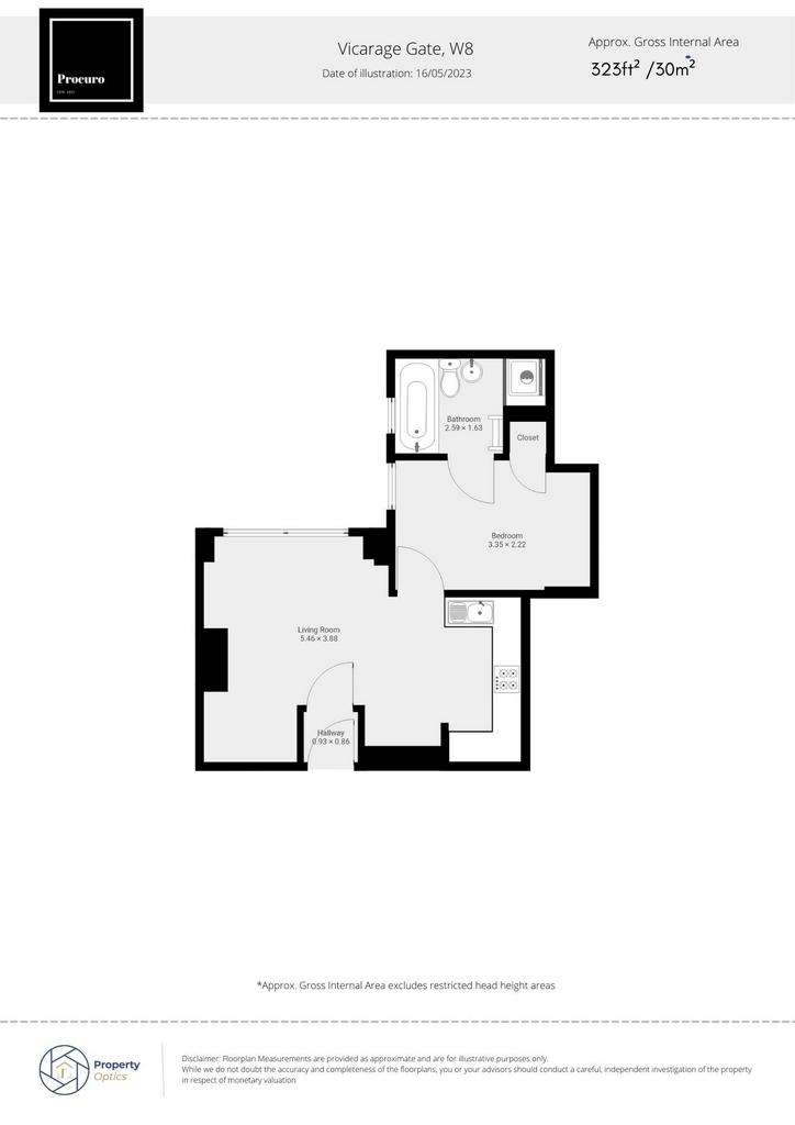 1 bedroom flat to rent - floorplan