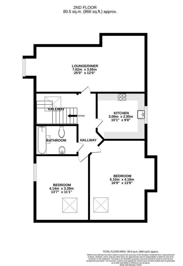 2 bedroom flat for sale - floorplan