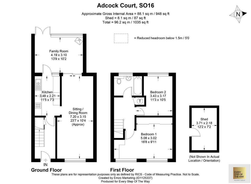 2 bedroom terraced house for sale - floorplan