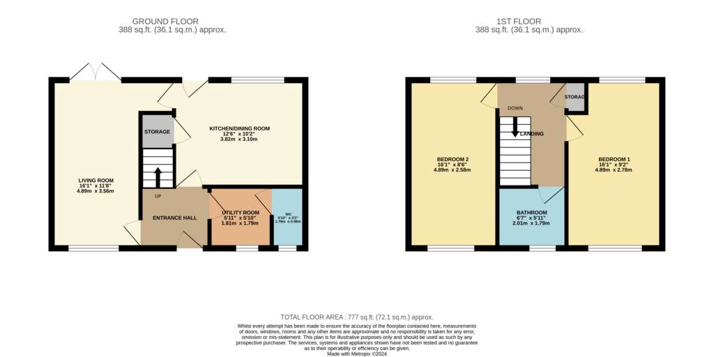 2 bedroom semi-detached house for sale - floorplan