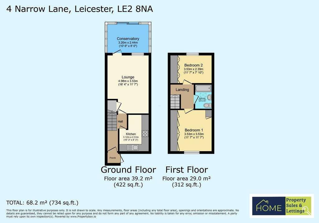 2 bedroom terraced house to rent - floorplan