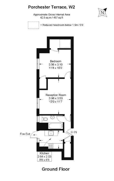 1 bedroom flat to rent - floorplan