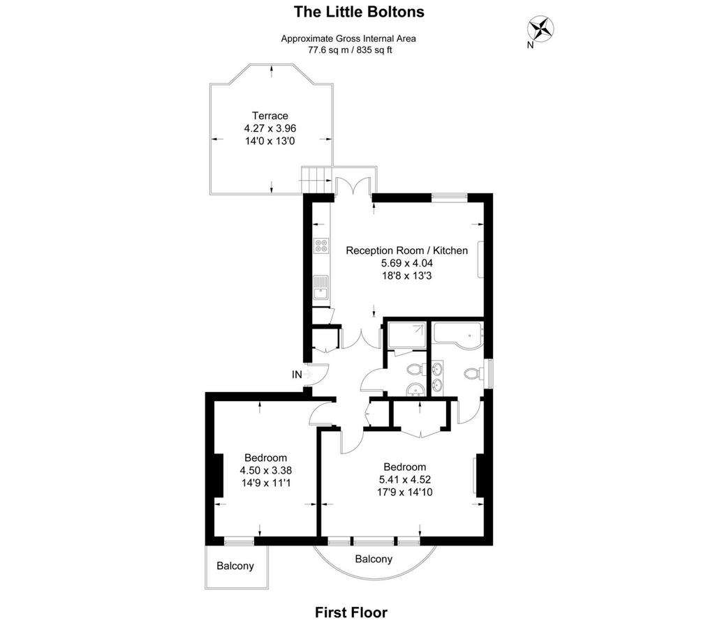 2 bedroom flat to rent - floorplan