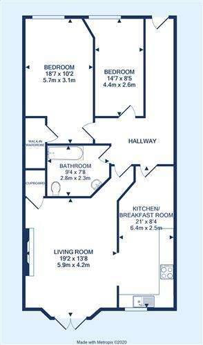 2 bedroom flat to rent - floorplan