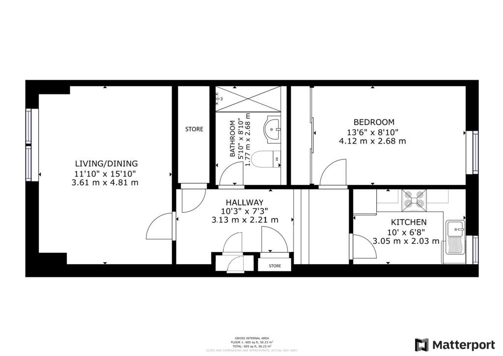 1 bedroom flat for sale - floorplan