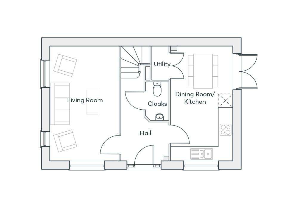 3 bedroom terraced house for sale - floorplan