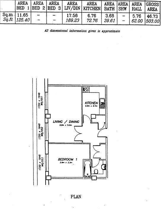 1 bedroom flat to rent - floorplan