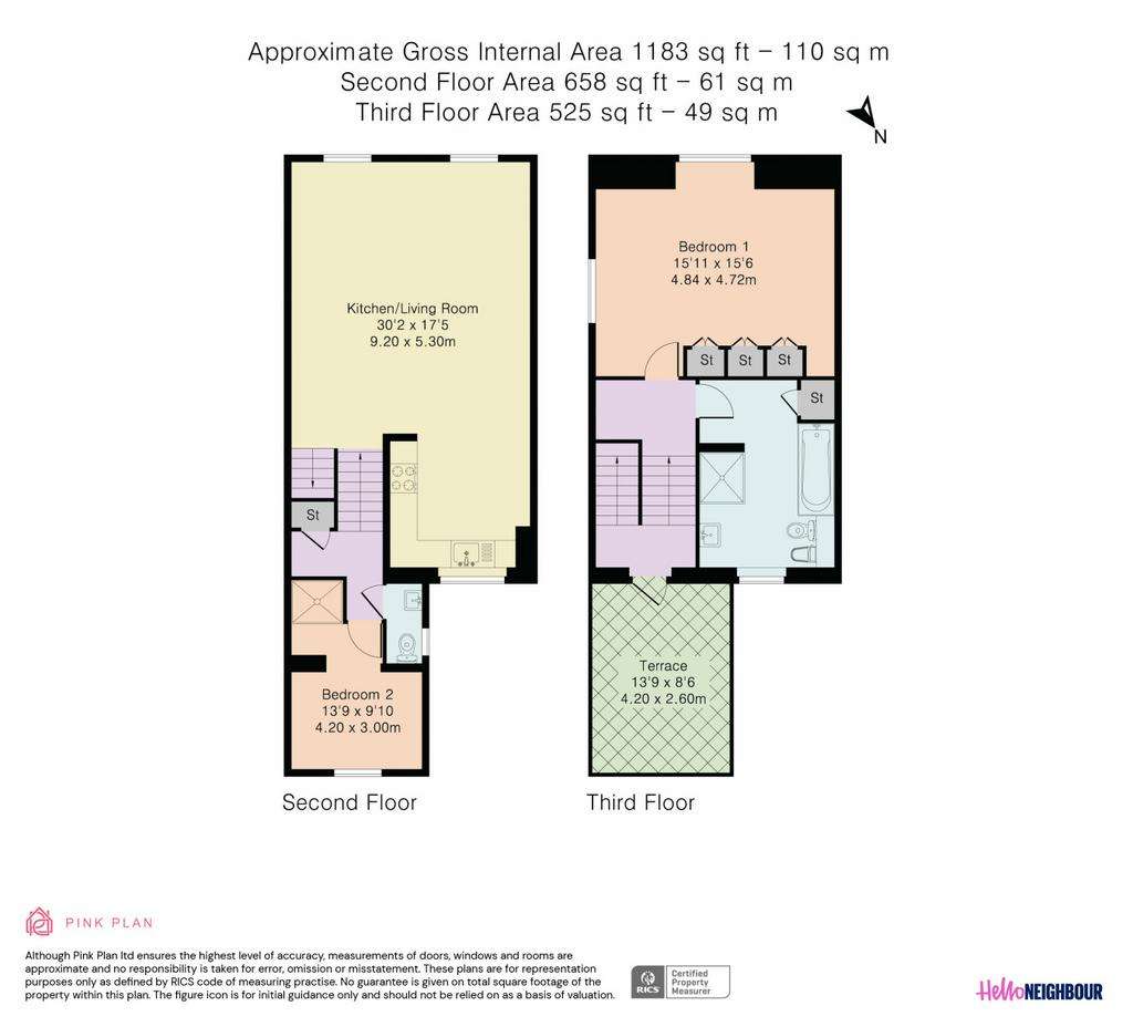 2 bedroom flat to rent - floorplan